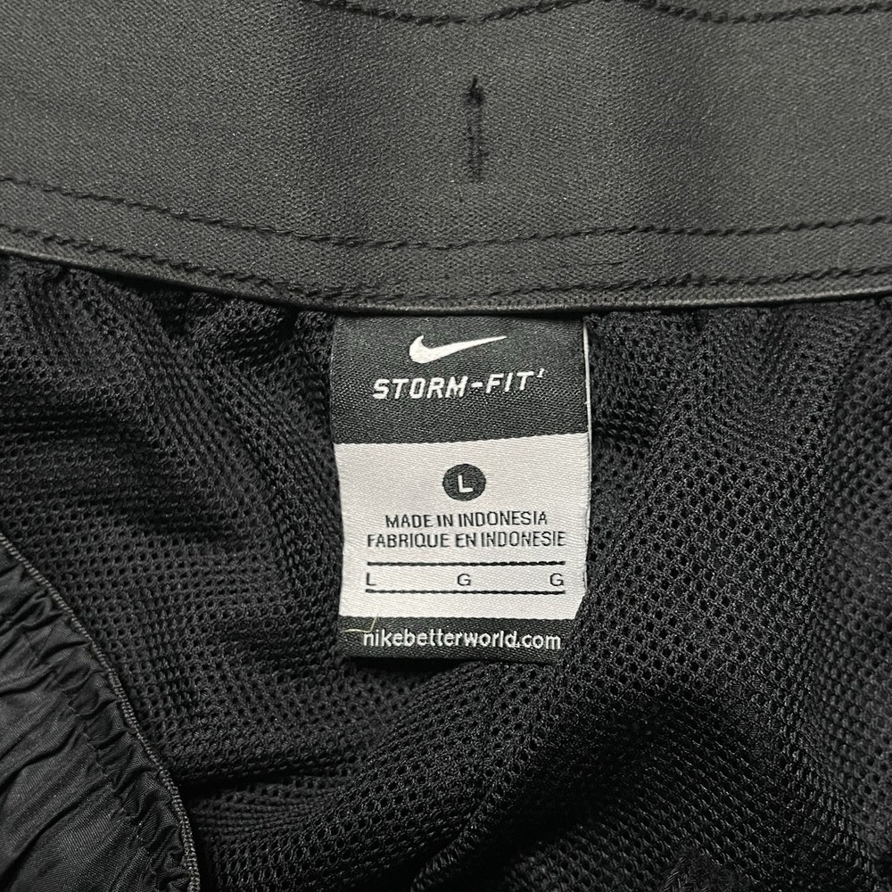 Nike Storm-Fit Track Pants Men's L Black Y2K Mesh Lined Zipper Cuffs Sweatpants - Picture 4 of 13